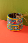 Vintage Hand Painted Wooden Pot (Re-worked) - 298