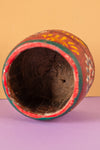 Vintage Hand Painted Wooden Pot (Re-worked) - 307