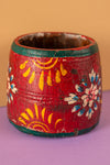 Vintage Hand Painted Wooden Pot (Re-worked) - 307
