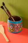 Vintage Hand Painted Wooden Pot (Re-worked) - 322