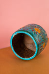 Vintage Hand Painted Wooden Pot (Re-worked) - 334