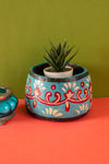Vintage Hand Painted Wooden Pot (Re-worked) - 335