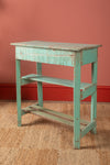 Vintage Turquoise Wooden Desk <p>W:61cm D:34cm H:66cm </p>