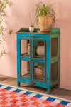 Small Vintage Blue Glazed Cabinet