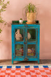 Small Vintage Blue Glazed Cabinet