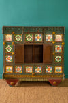 Vintage Wooden Chest with Tiles