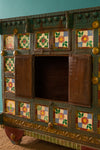 Vintage Wooden Chest with Tiles