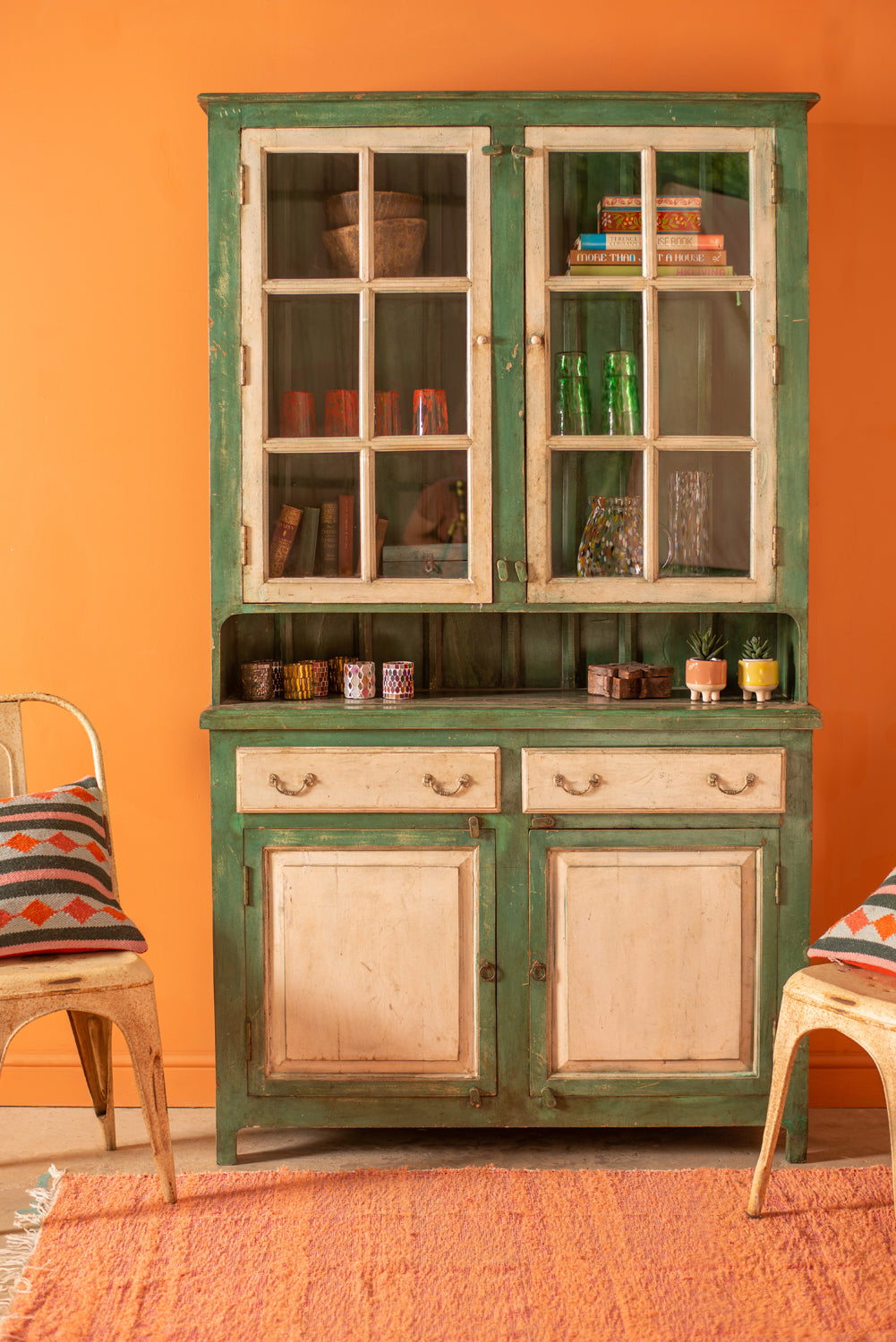 Green & White Vintage Dresser