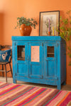 Blue Vintage Sideboard with Mirror