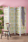 Stunning Hand Painted Four Panel Screen