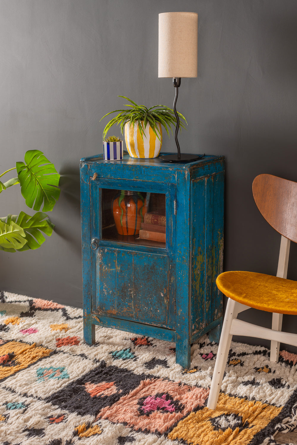 Vintage Blue Side Cabinet