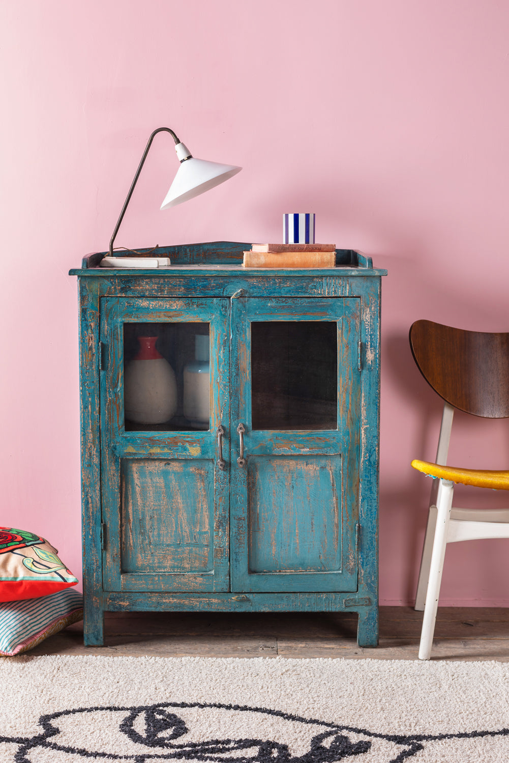 Vintage Blue Glazed Cabinet