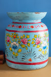 Hand Painted Vintage Large Wooden Pot (Re-worked) - 14