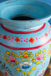 Hand Painted Vintage Large Wooden Pot (Re-worked) - 14