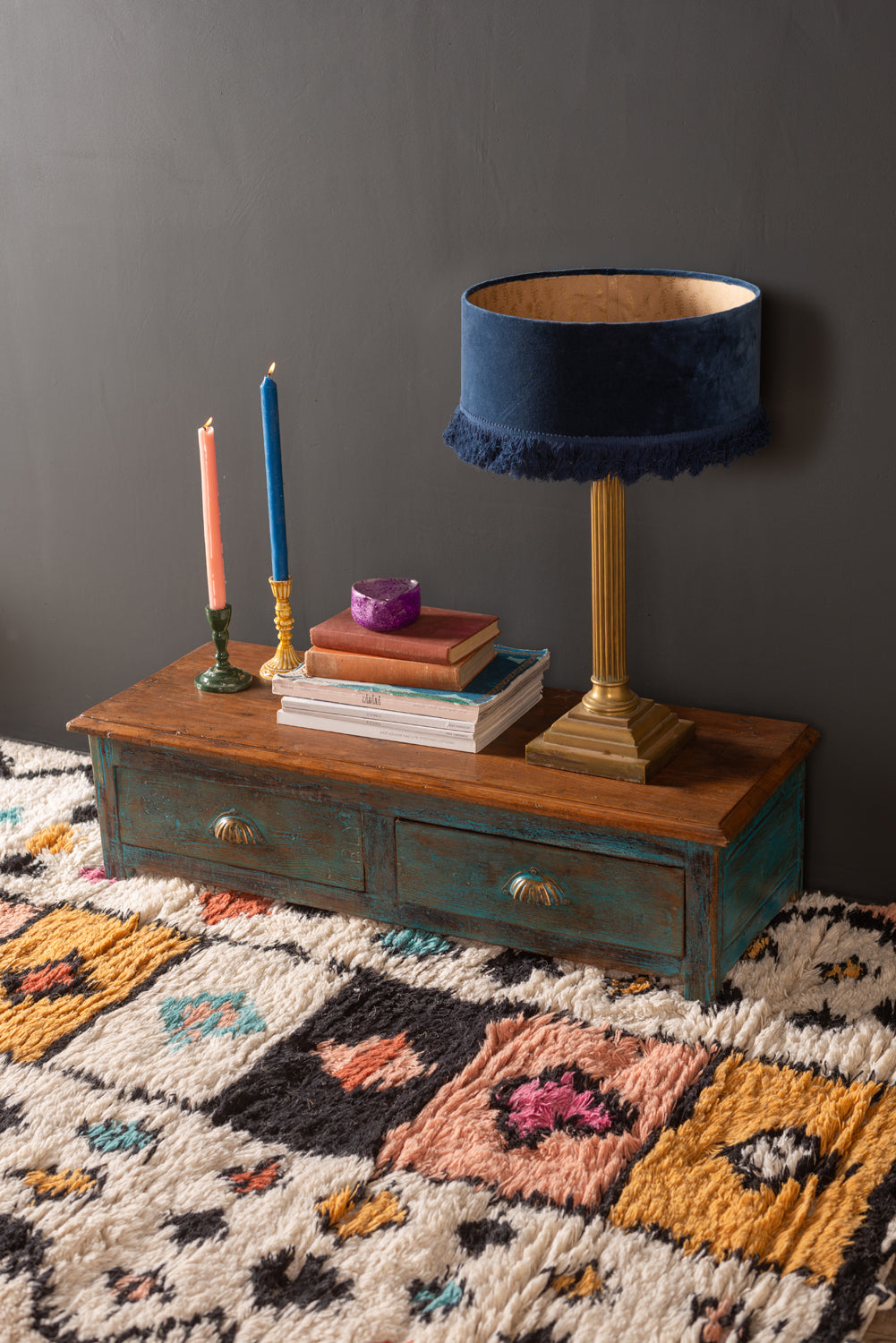 Low Blue Vintage Coffee Table
