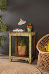 Green Vintage Wooden Side Table