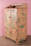 Pink & Green Vintage Wooden Cupboard