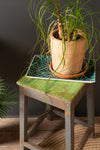 Grey & Green Vintage Wooden Stool