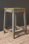 Grey & Green Vintage Wooden Stool