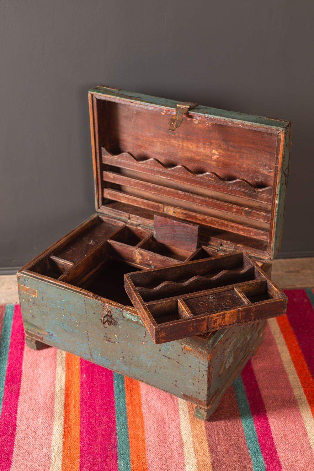 Vintage Blue Writing Box
