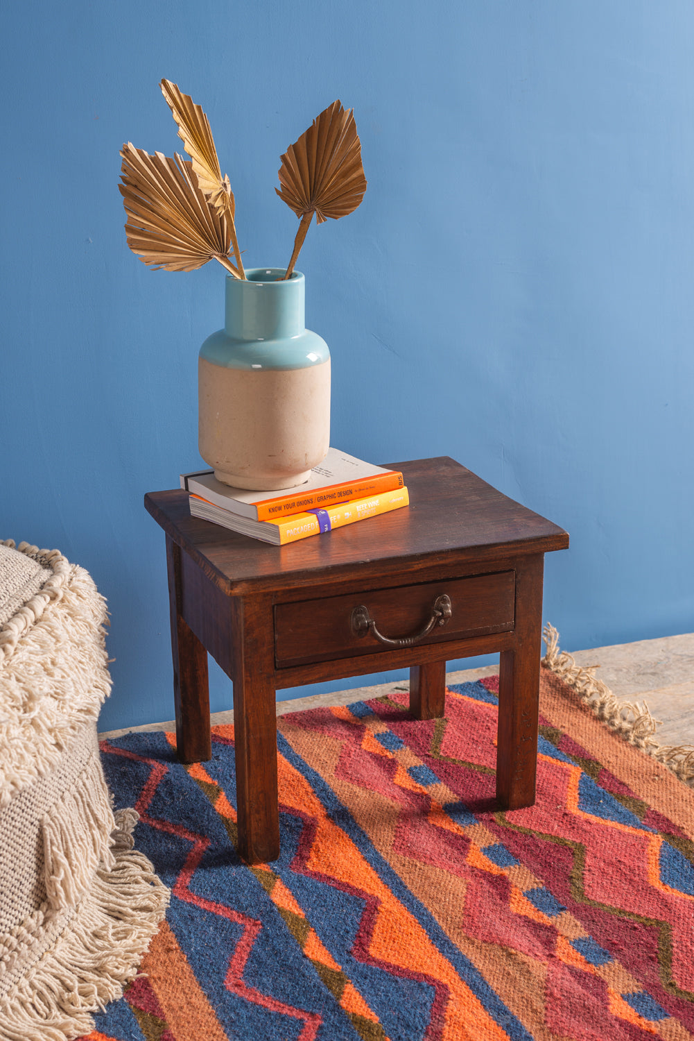 Wooden Vintage Bedside Table