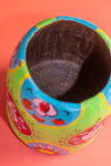 Vintage Hand Painted Medium Wooden Pot (Re-worked) - 03