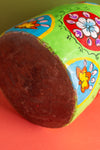 Vintage Hand Painted Medium Wooden Pot (Re-worked) - 03