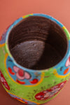 Vintage Hand Painted Medium Wooden Pot (Re-worked) - 08