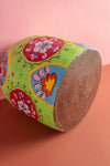 Vintage Hand Painted Medium Wooden Pot (Re-worked) - 08