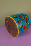 Vintage Hand Painted Medium Wooden Pot (Re-worked) - 32