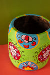 Vintage Hand Painted Medium Wooden Pot (Re-worked) - 33