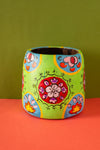 Vintage Hand Painted Medium Wooden Pot (Re-worked) - 33