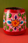 Vintage Hand Painted Medium Wooden Pot (Re-worked) - 34