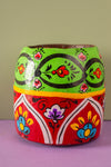 Vintage Hand Painted Medium Wooden Pot (Re-worked) - 35