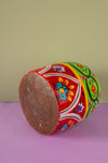 Vintage Hand Painted Medium Wooden Pot (Re-worked) - 35