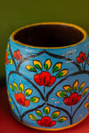 Vintage Hand Painted Medium Wooden Pot (Re-worked) - 42