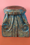 Vintage Carved Pillar Base Candle Holder - 01