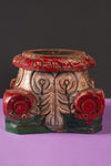 Vintage Carved Pillar Base Candle Holder - 02