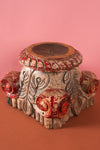 Vintage Carved Pillar Base Candle Holder - 08