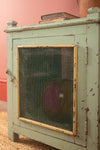 Pale Turquoise Vintage Jali Side Cabinet <p>W:41cm D:41cm H:52cm </p>
