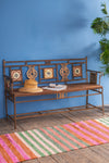 Vintage Iron Bench with Tiles <p>W:143cm D:45cm H:85cm </p>