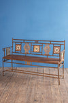 Vintage Iron Bench with Tiles <p>W:143cm D:45cm H:85cm </p>