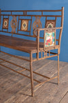 Vintage Iron Bench with Tiles <p>W:143cm D:45cm H:85cm </p>