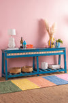Blue Vintage Console Table with Tiles
