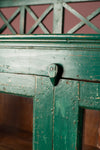 Forest Green Vintage Glazed Cabinet & Shelves