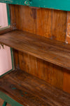 Forest Green Vintage Glazed Cabinet & Shelves