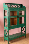 Forest Green Vintage Glazed Cabinet & Shelves