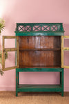 Forest Green Vintage Glazed Cabinet & Shelves