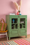Vintage Green Glazed Cabinet <p>W:96cm D:51cm H:116cm </p>