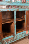 Vintage Light Blue Sideboard with Indian Paintings & Tiles